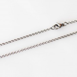 2mm Rolo necklace - 22 inch (56cm) - Silver Tone